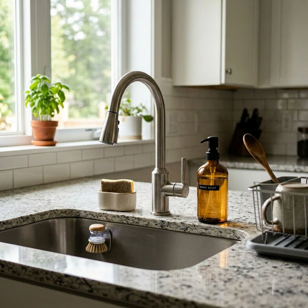 Remove water droplets from sink surface